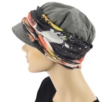 Newsboy Cap with Seamless Wrap Band | Grey - Light Grey