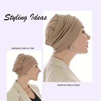 Cotton Beanie Gathered on Side