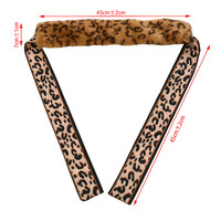 Large View Cotton Turban Beanie with Faux Fur Leopard Headband Set