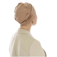 Cotton Beanie Gathered on Side | Camel / Dark Beige / Tan