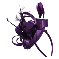 Satin Ribbon Fascinator  | Purple - Dark Purple Violet