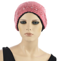  Diamante Crochet Headband | Pink - Dusty Pink