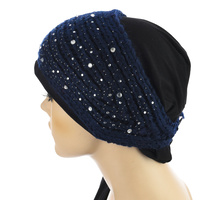  Diamante Crochet Headband | Blue - Navy Blue / Dark Blue