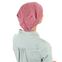 Jersey Cotton Slouch Beanie Striped | Hot Pink n Grey Striped
