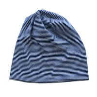 Jersey Cotton Slouch Beanie Striped | Navy Blue n White Striped