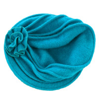 20s Wool Cloche Flower Chemo | Turquoise Blue