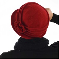20s Wool Cloche Flower Chemo | Red