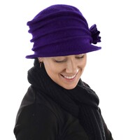 20s Wool Cloche Flower Chemo | Dark Purple - Violet