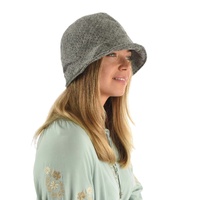 Polka Dot Cotton Cloche with Buckle | Grey - Light Grey | M/L