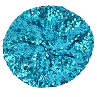 Glitter Stretch sequin Beret  | Blue - Sky Blue / Aqua Blue