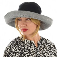 Foldable Linen Wide Brim Sun Hat | Black