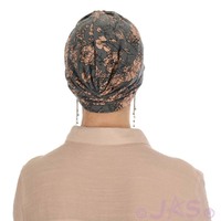 Soft Floral Print Turban | Option 1 | S/M/L | Antique Pink and Grey