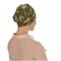Soft Floral Print Turban | Option 5 | S/M/L | Olive Green