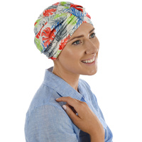 Soft Floral Print Turban | Option S10 | S/M | Watercolour and Summer Floral Sketches