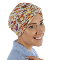 Soft Floral Print Turban | Option S9 | S/M | Abstract Paisley Print and Blooming Floral Print