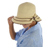 Cloche Sun Hat with Hat Liner Set | Beige