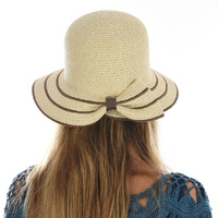 Big Bow Cloche Bucket Sun Hat  | Beige