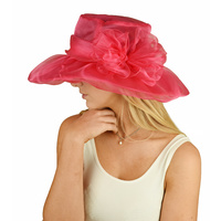Organza Evening Hat Double Layered | Pink - Hot Pink