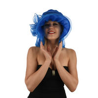 Organza Evening Hat Double Layered | Blue - Royal Blue