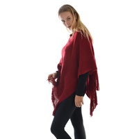 Classic Stretch Poncho | Red - Wine Burgundy