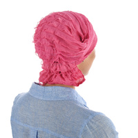 Stretch Layered Ruffle Scarf Wrap - Jenny | Blush Hot Pink
