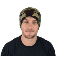 Large View Green Camouflage Slouch Beanie