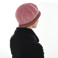Angora Cloche Bucket Hat | Pink - Dusty Pink