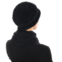 Angora Cloche Bucket Hat | Black