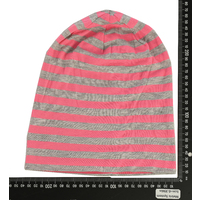 Stretch Sleep Cap with Wide Stripes | Hot Pink & Grey | XS/S