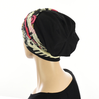Black Premium Cotton Beanie with Seamless Headband | Option 2 | S/M