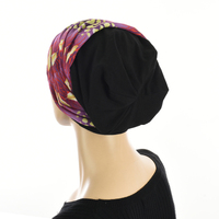 Black Premium Cotton Beanie with Seamless Headband | Option 12 | L/XL