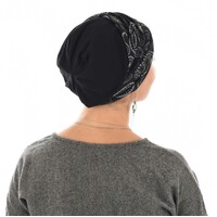Black Premium Cotton Beanie with Seamless Headband | Option 16 | L/XL