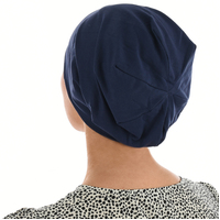 Premium Cotton Slip-on Sleep Cap Beanie | Blue - Navy Blue / Dark Blue | M/L/XL