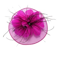 Headband and Clip Twin Flower Fascinator  | Pink - Hot Pink
