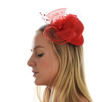 Big Bow Top Hat Fascinator | Red