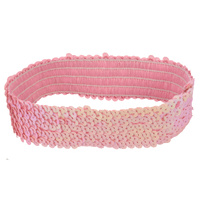 Wide Stretch Glitter Headband  | Metallic Pink