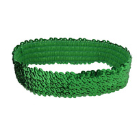 Wide Stretch Glitter Headband  | Metallic Green