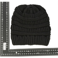 Three Toned Messy Bun Beanie | Black