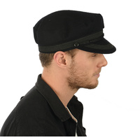 Wool Felt Greek Fisherman Cap | Black | 59cm