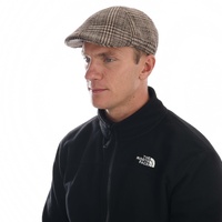 Wool Touch Plaid Check Ivy Hat | Camel and Dark Brown Checked Pattern