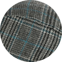 Men's Check Ivy Hat - Beckham | Grey White & Black accented with Blue Check |57-58cm