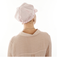 High Crown Bakerboy Chemo Hat with Braid Hatband | Pink | High Crown