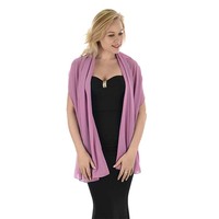 Over-Shoulder Evening Chiffon Shawl Wrap | English lavender / Dusty Violet