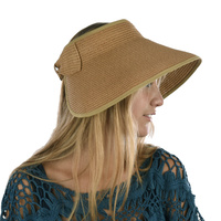 Wide Brim Rollup Visor | Camel / Dark Beige / Tan