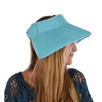 Wide Brim Rollup Visor | Blue - Sky Blue / Aqua Blue