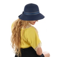 Grace Straw Sun Hat | Blue - Navy Blue / Dark Blue