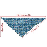 Ruffled Floral Print Triangle Scarf