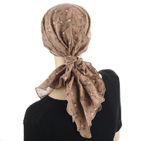 Ruffled Floral Print Triangle Scarf | #10 | Blossom Mocha Colour