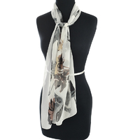 Premium Cotton Chemo Hat with Scarf Band | Option 2 | Black Beanie N White Scarf Band