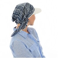 Tennis Visor and Pre-tied Stretch Scarf Set | White